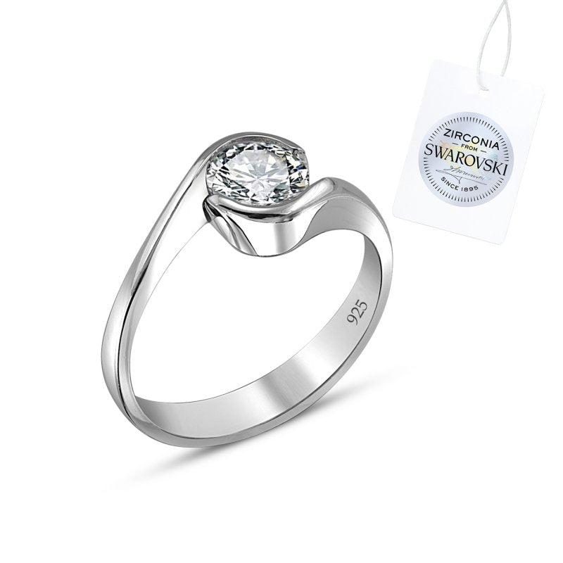 Кольцо Solitaire с камнем Swarovski
